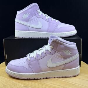 Air Jordan 1 Mid Violet Mist Barely Grape White | Size 7Y/ 8.5W Shoes DQ8423-502